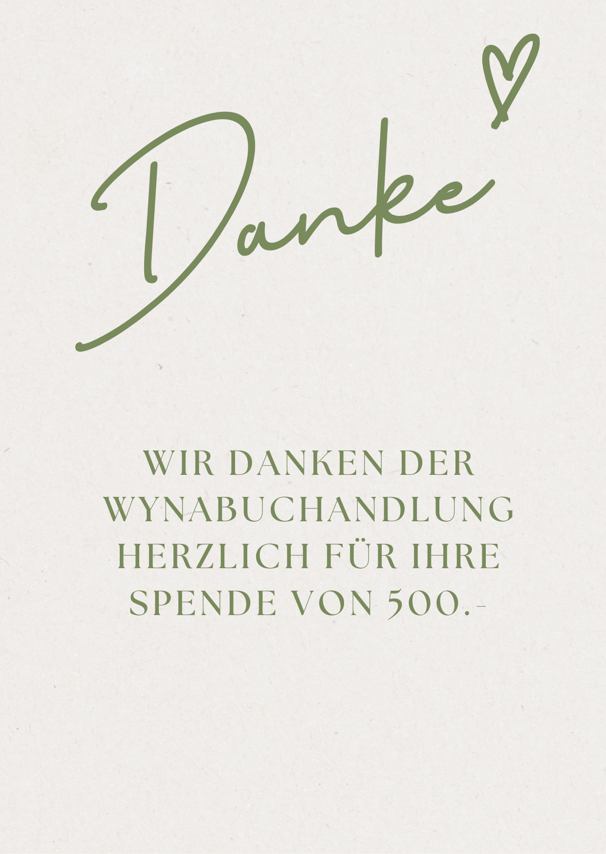 Danke! Der Wynabuchandlung Reinach AG für ihre Spende von 500.-